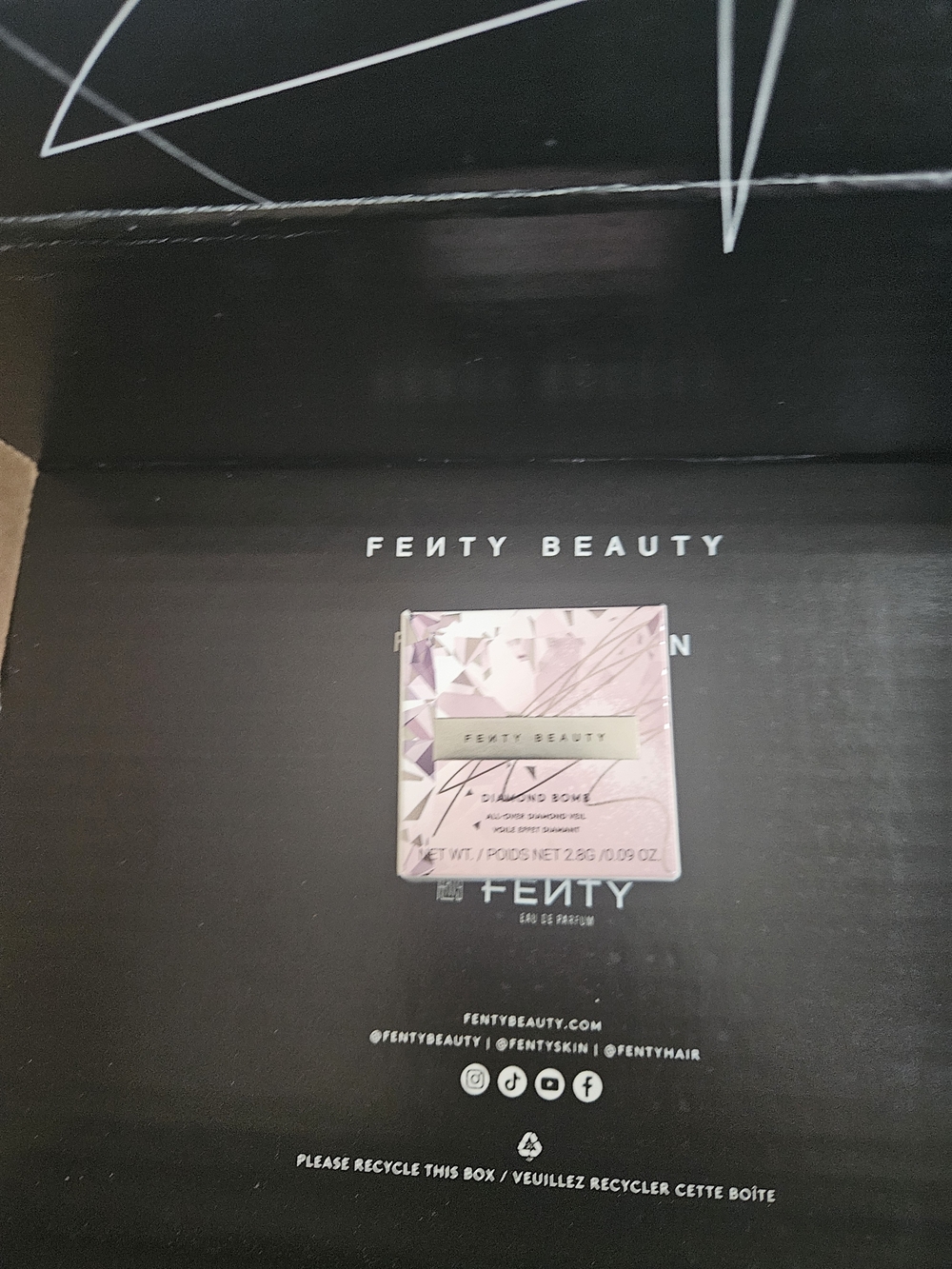Fenty Beauty Diamond Bomb All-Over Diamond Veil- Pure Platinum Sparkle Mini